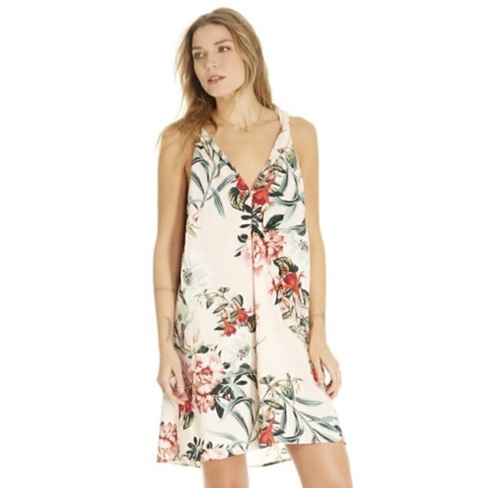 Maison Du Soir Night Dress M Emmie Floral Twist Strap Luxury Sleepwear Vacation